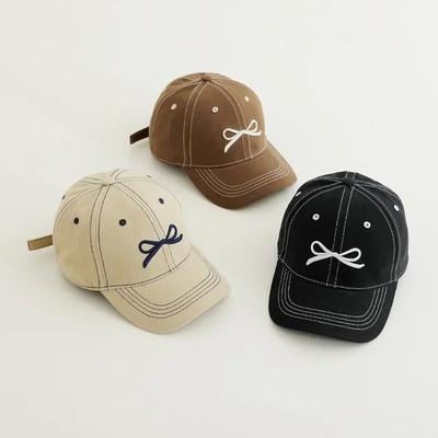 Fashion Children's Girl Baseball Cap Cute Simplicity Bow School Sunshade Hat for Kids Spring Summer Fashion Peak Cap