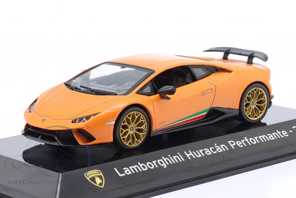 

Lamborghini Huracan Performante Scale Diecast Model Car 2017 with Case 1/43 (Orange) [Used]