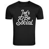 Let's Be Social Script Typography Graphic T-Shirt