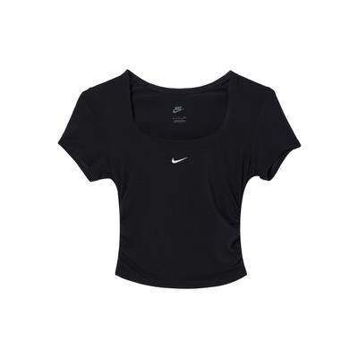 Sportbekleidung Chill Knit Einfarbig Lässig Bequem Figurbetont Kurzarm T-Shirt Damen Oberteile Schwarz FZ7991-010