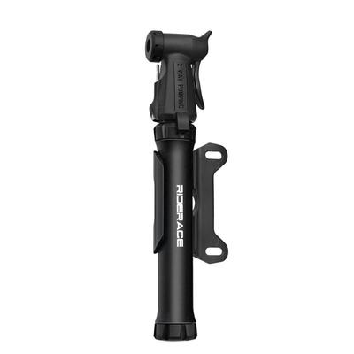 RIDERACE Pompa per Bicicletta Portatile a 2 Vie Pompa Manuale ad Aria per Pallone Mountain Bike MTB Bici da Strada Gonfiagomme Valvola Schrader Presta