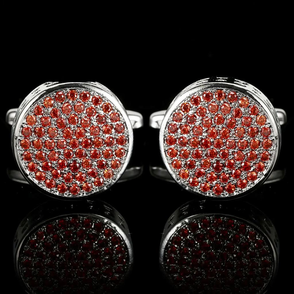 High-end Luxury Zircon Cufflinks Men's Fashion Business Banquet Shirts Buttons French Rhinestone Cuff Links Wedding Accessories