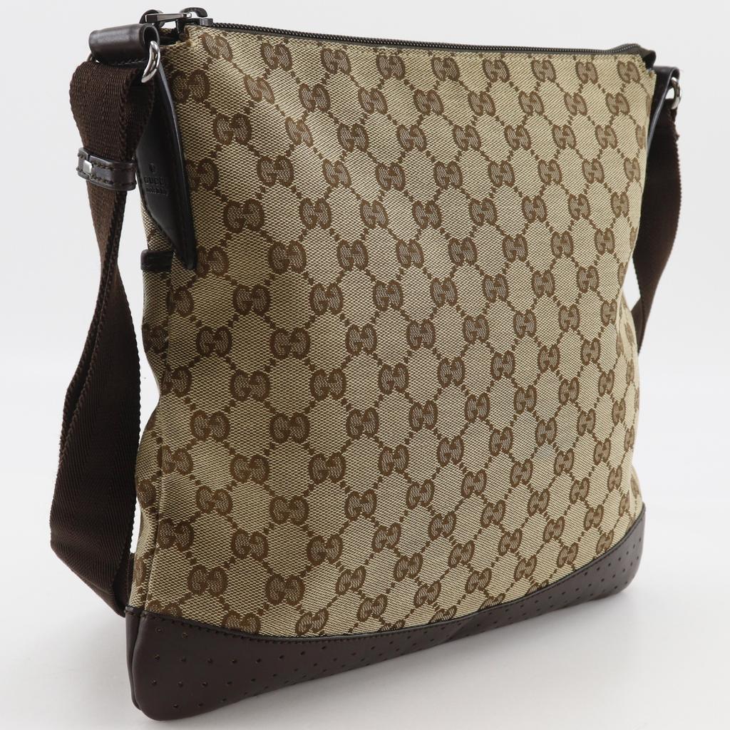 GUCCI Shoulder Bag 145857 Brown GG canvas unisex Used