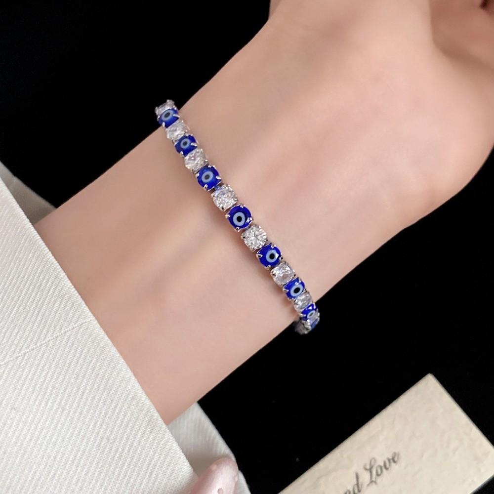 Luxury Vintage Rhinestone Devil's Eye Bangle Banquet Clothes Jewelry Clothes Accessories