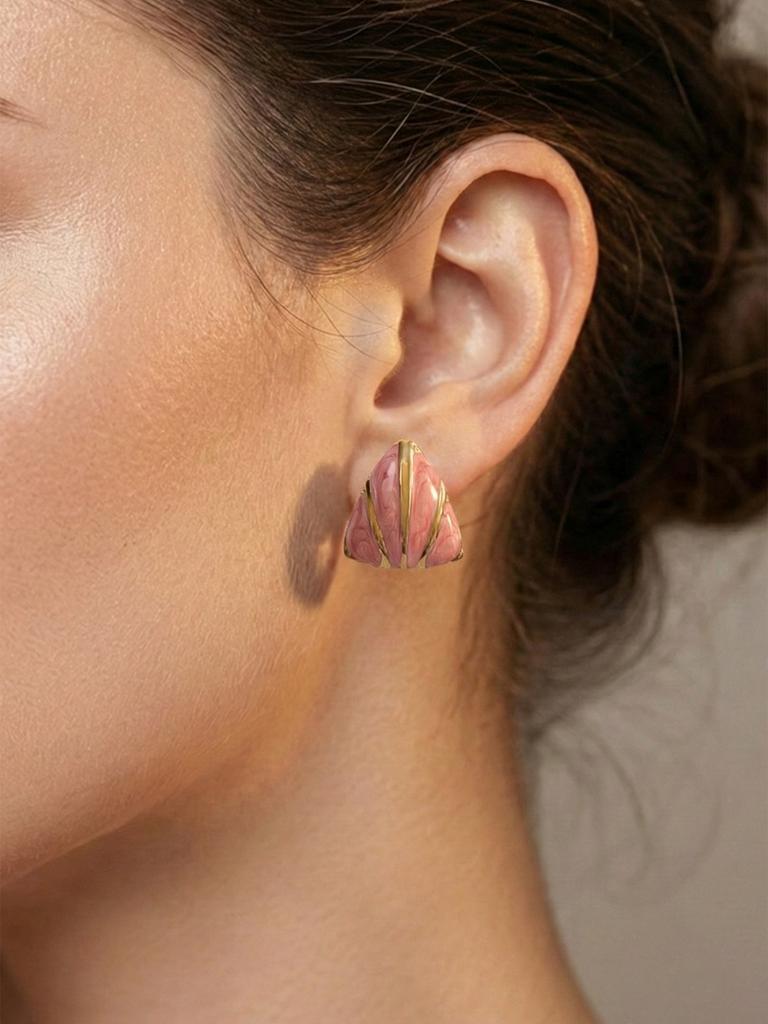 Vintage Gold Earrings For Women Cute Geometric Gold Plated Stainless Steel Trendy Colorful Summer Starfish Stud Earrings
