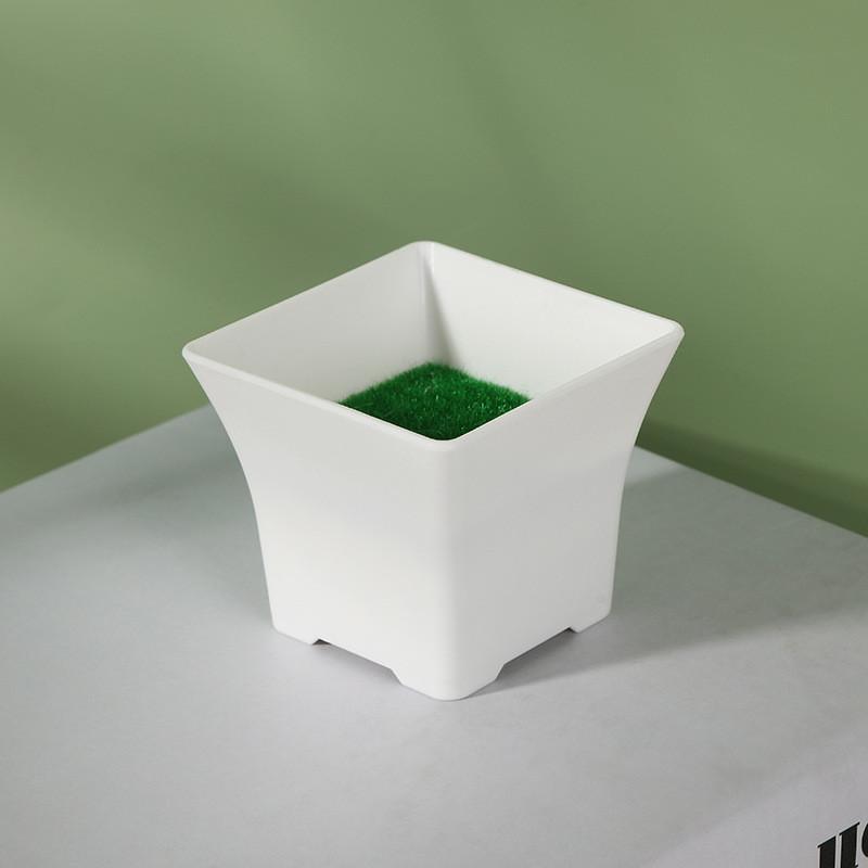 Simulation Ceramic Oval And Square Plastic Flower Pots For Small Foliage And Desktop Decor