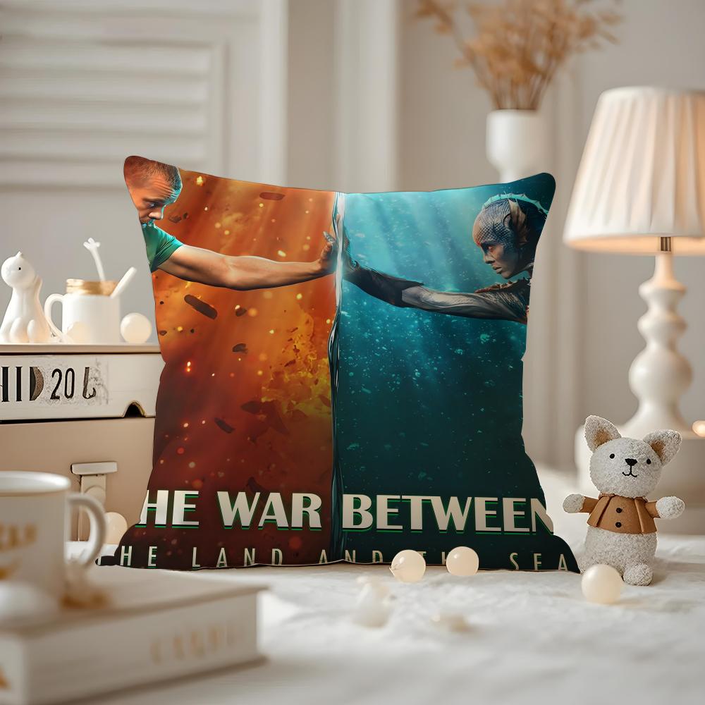 Cushion Cover Anti-dustmite Pillowcase Invisible Zipper Silky Short Plush Sofa Cushion Cover The War Between The Land And The Se