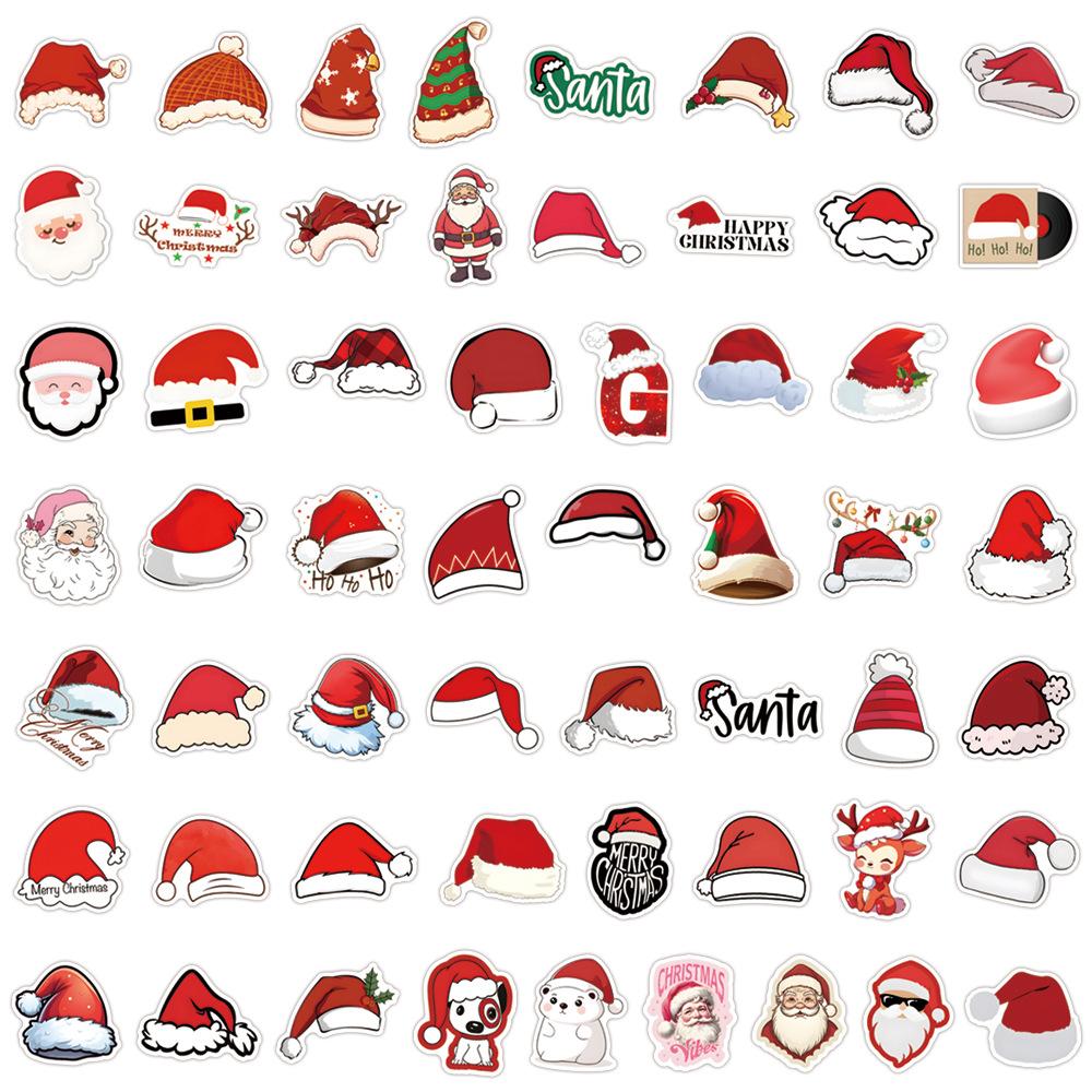 55 New Santa Hat Graffiti Stickers Decorative Scooter Notebook DIY Stickers