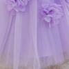 Vestido de Primera Comunión de Princesa con Flores 3D para Niñas - Falda de Malla Abullonada para Actuación de Piano