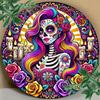 Mexican Sugar Skull Metal Tin Sign Day of the Dead Wall Art Home Bar Cafe Decor