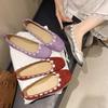 Fashion 2025 Silver New Round Toe Flower Shallow Mouth Slip-on Flats French Soft Sole Chinese Mary Jane Single Shoes
