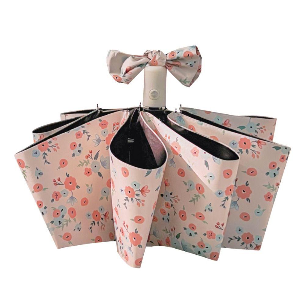 Fresh Floral Print Sun Rain Umbrella Dual-purpose Foldable Umbrella  Travel Accessoreis