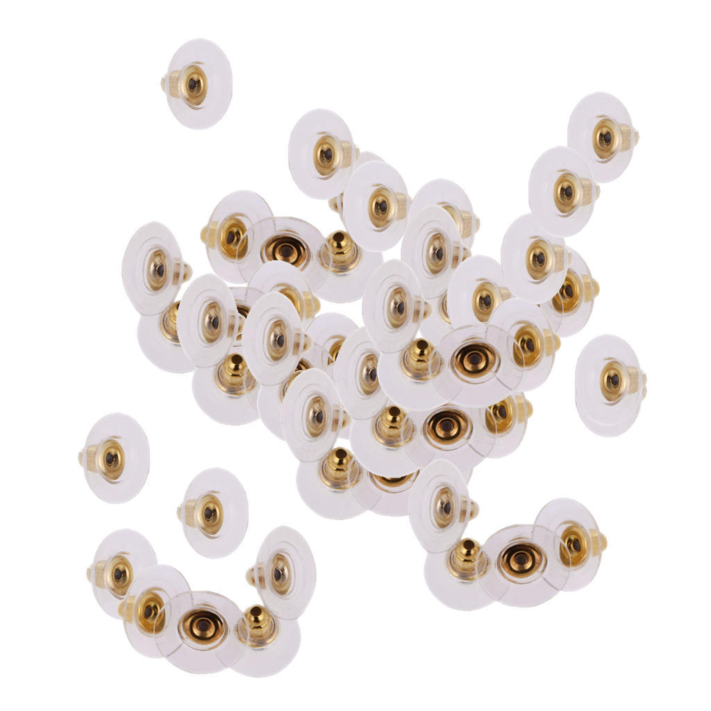 50 Pieces Earring Backings Bullet Clutch Studs Safety Backs Stopper