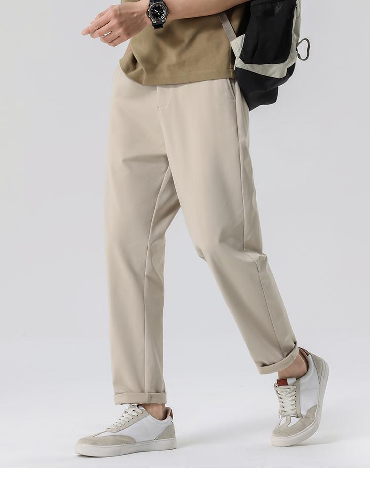 Lightweight, versatile, simple, tapered, and slightly elastic men's casual pants