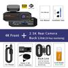 UHD 4K 3840*2160P Dash Cam ADAS WiFi GPS Front 4K Rear 2.5K DVR Video Recorder 24H Night Vision Dash Cam Car Camera Black Box