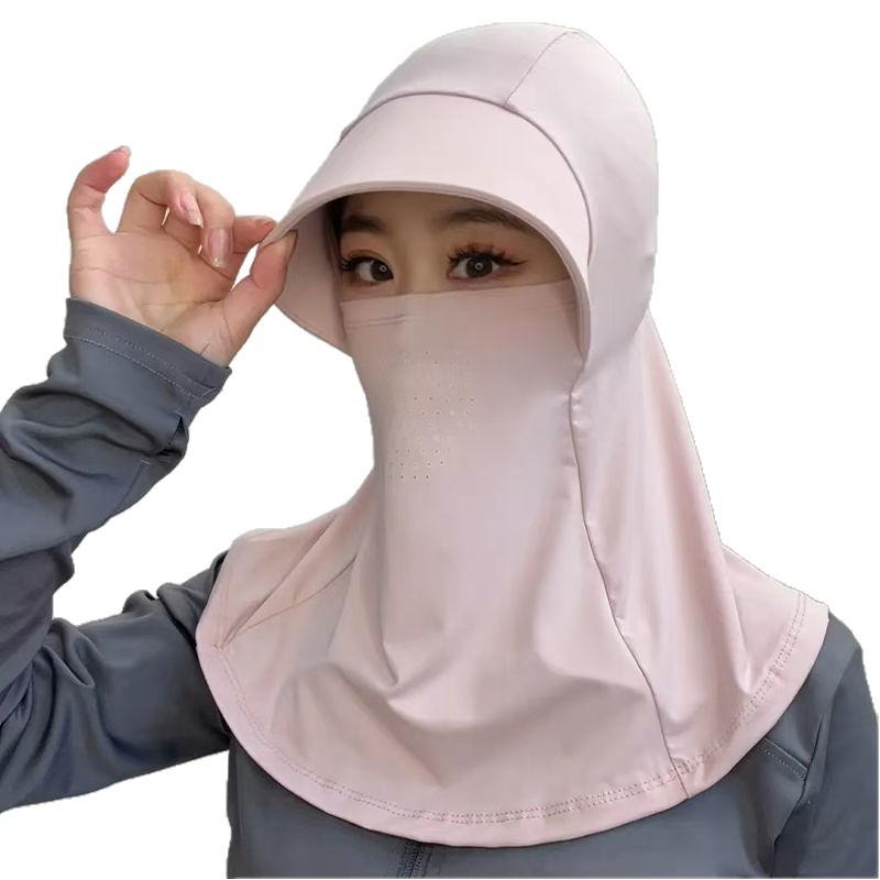Ice Silk UV Protection Sun Hat with Face Mask and Neck Cover for Cycling and Outdoor Activities