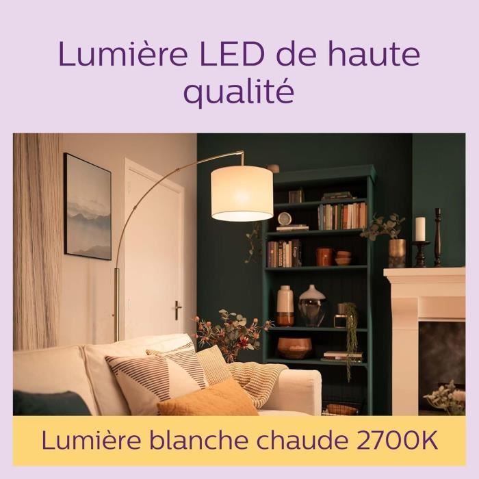 Pack de 3 ampoules LED - PHILIPS - E27 - 100W - Blanc chaud