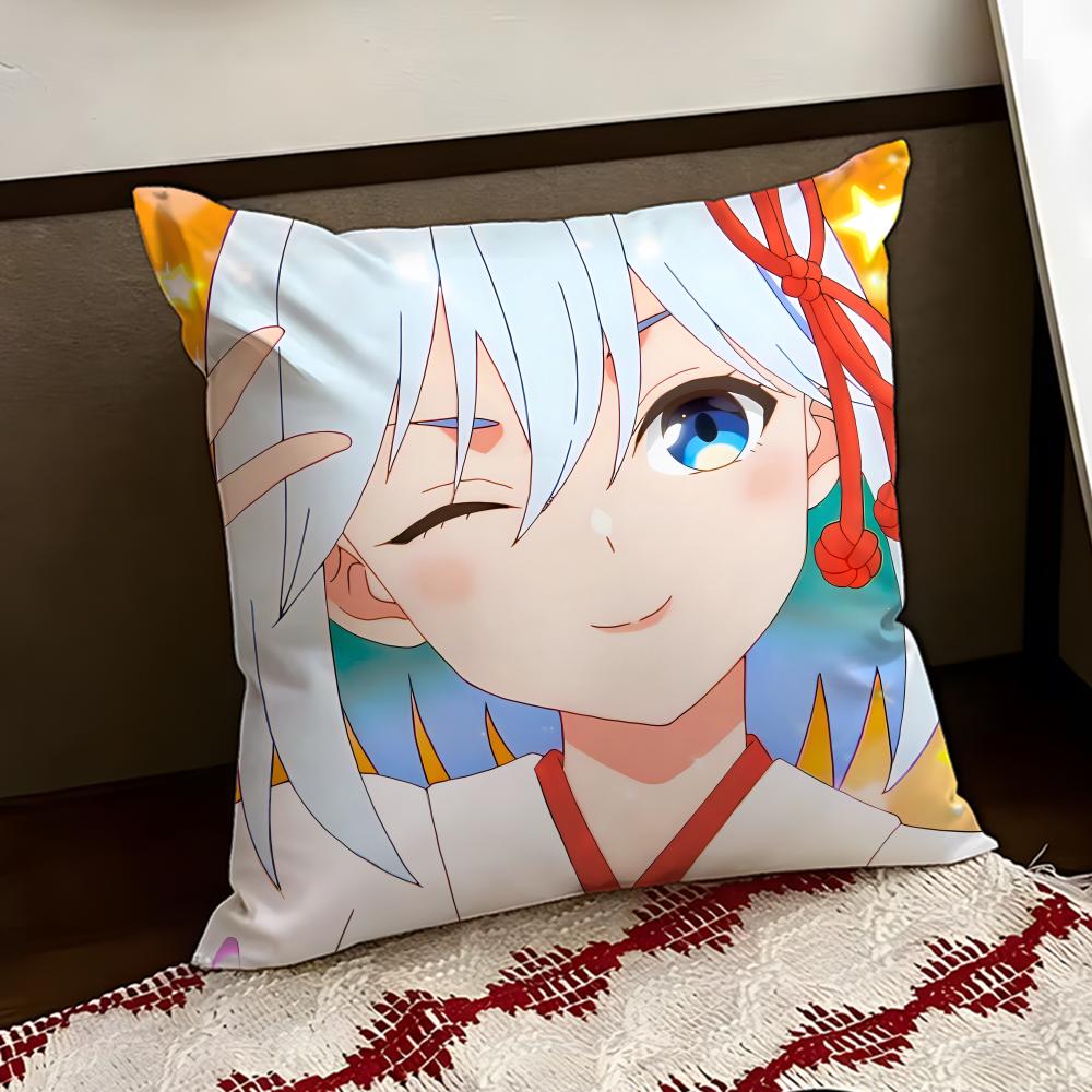 Animesan no enmusubi Cushion Cover Reversible Soft Durable Pillow Cover Home Car MultiScene Use for Daily Comfort