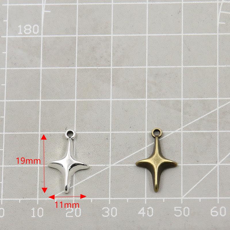 3 Colors 11x19mm DIY Alloy Retro Star Pendant - Handmade Jewelry Charm Accessories