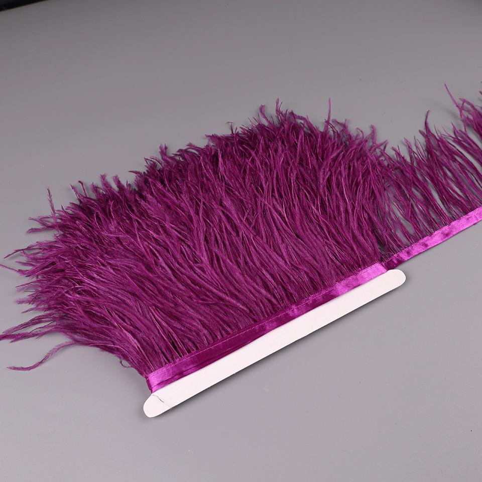 Feather10-15cm Ostrich Feathers Trim Plumes Ribbon Selvage For DIY Wedding Dress Decoration Handiwork Crafts Accessories
