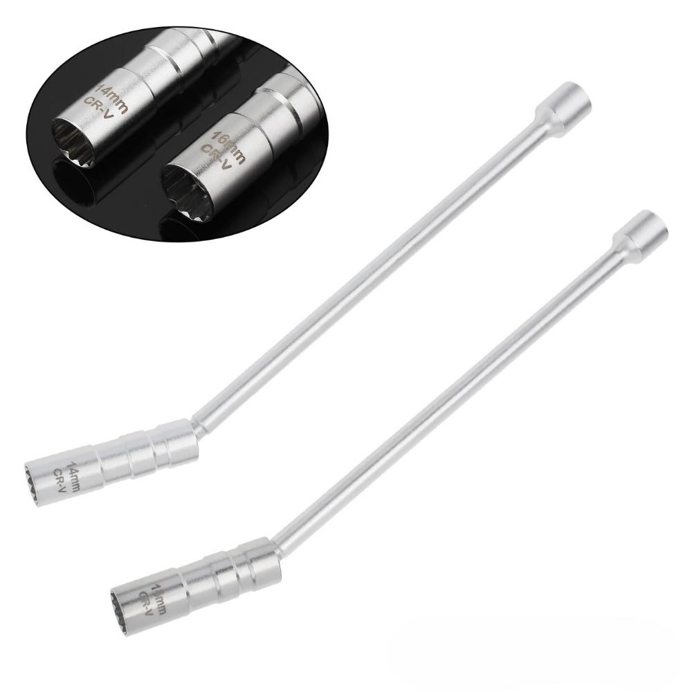 Spark Plug Socket Key Magnetic Tool Wrench Swivel Long Extension Install Replace Repair Kit Torque Remove Gap 14mm 16mm Auto Car