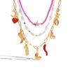 Summer Bohemian Layered Necklace With Seed Beads Animal Starfish Pendant Fashion Jewelry Accessories