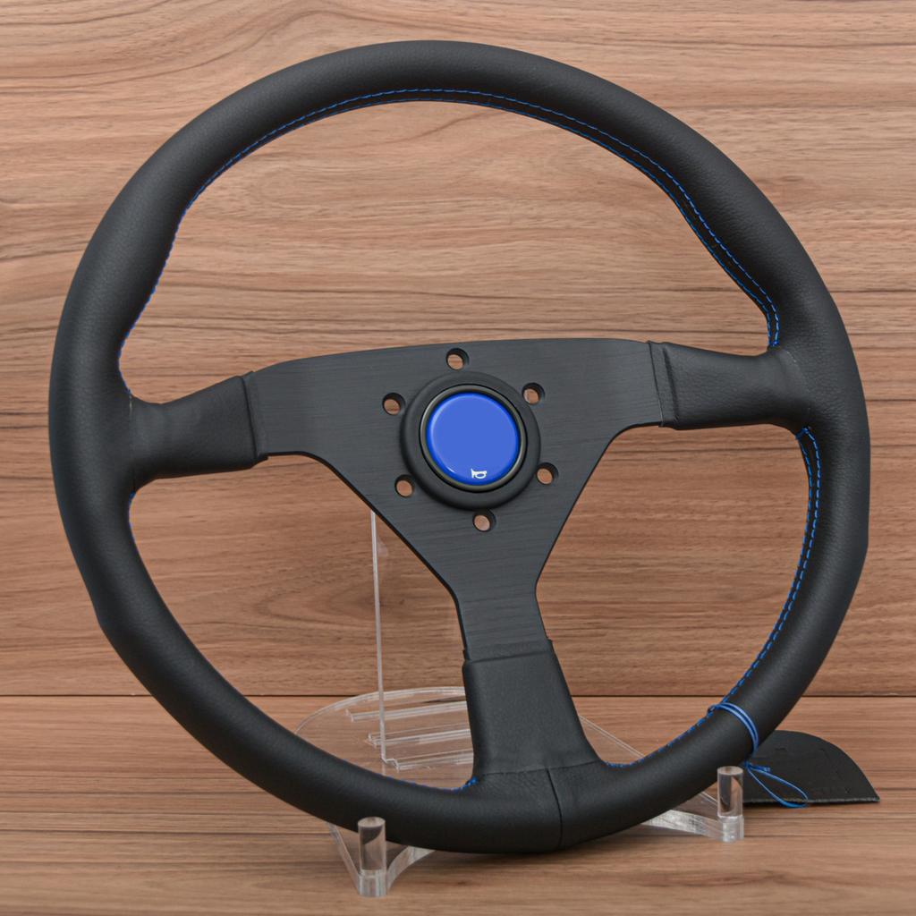 Universal Microfiber Leather Steering Wheel JDM Racing Sports Gaming Steering Wheel 14inch