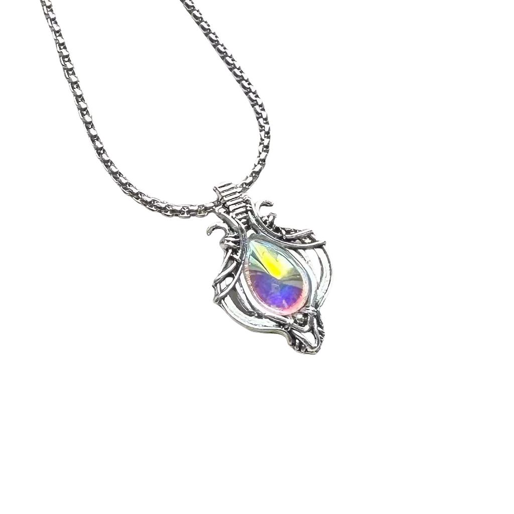 Necklace Vintage Moonstone Hollow Drop-shaped Fashion Necklace Pendant