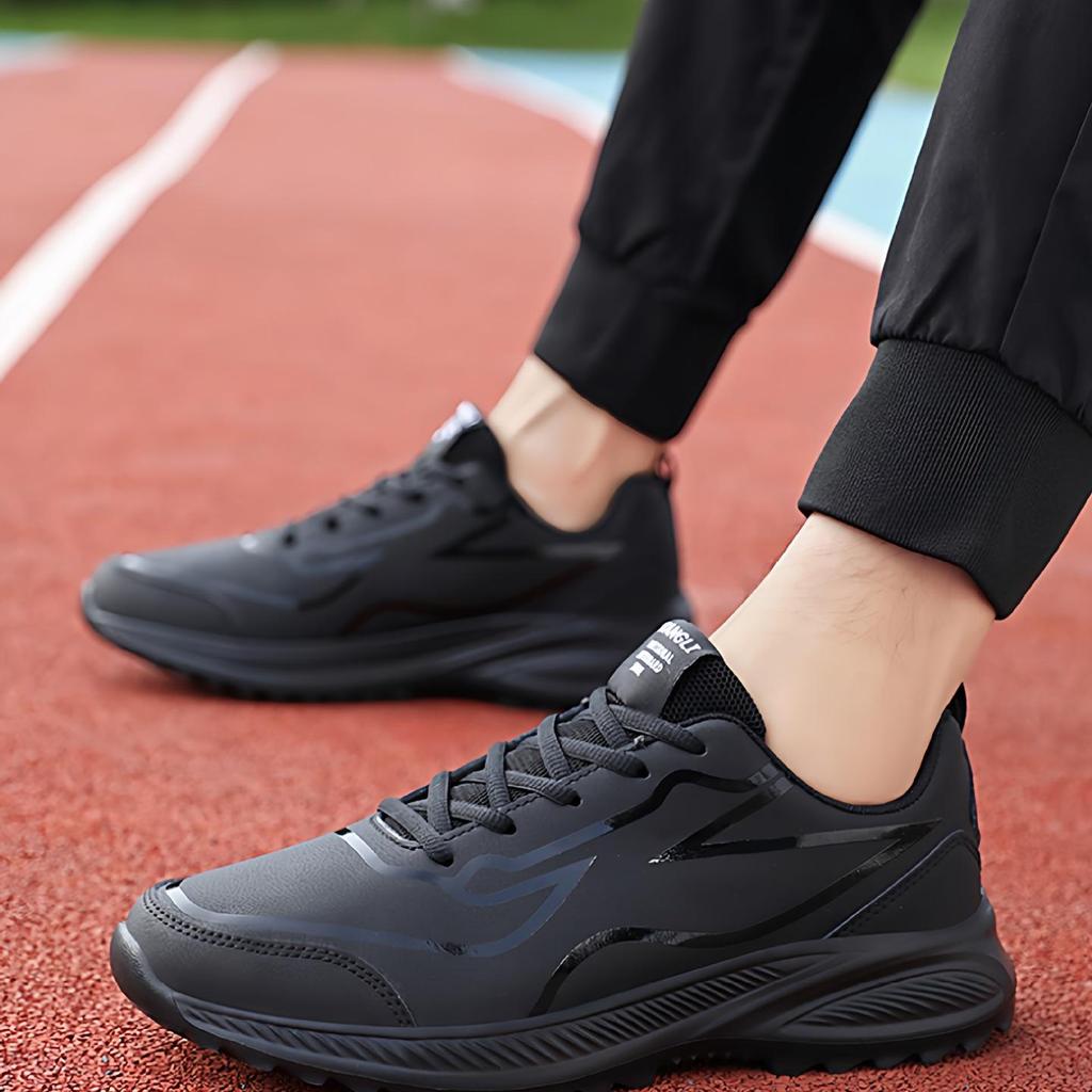 Men's Plus Size Waterproof Leather Sneakers - Non-Slip, Soft Sole, Versatile Casual Running Shoes for Autumn and Travel