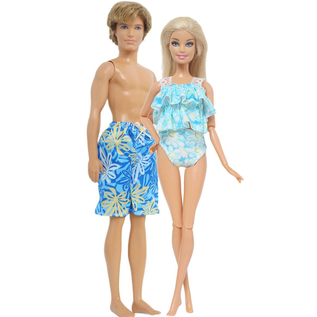2 Sets Couple Swuimsuits for Ken for 30cm Dolls Doll Accessories Bikini Shorts 1/6 30cm Dolls House Toys(NO DOLLS)