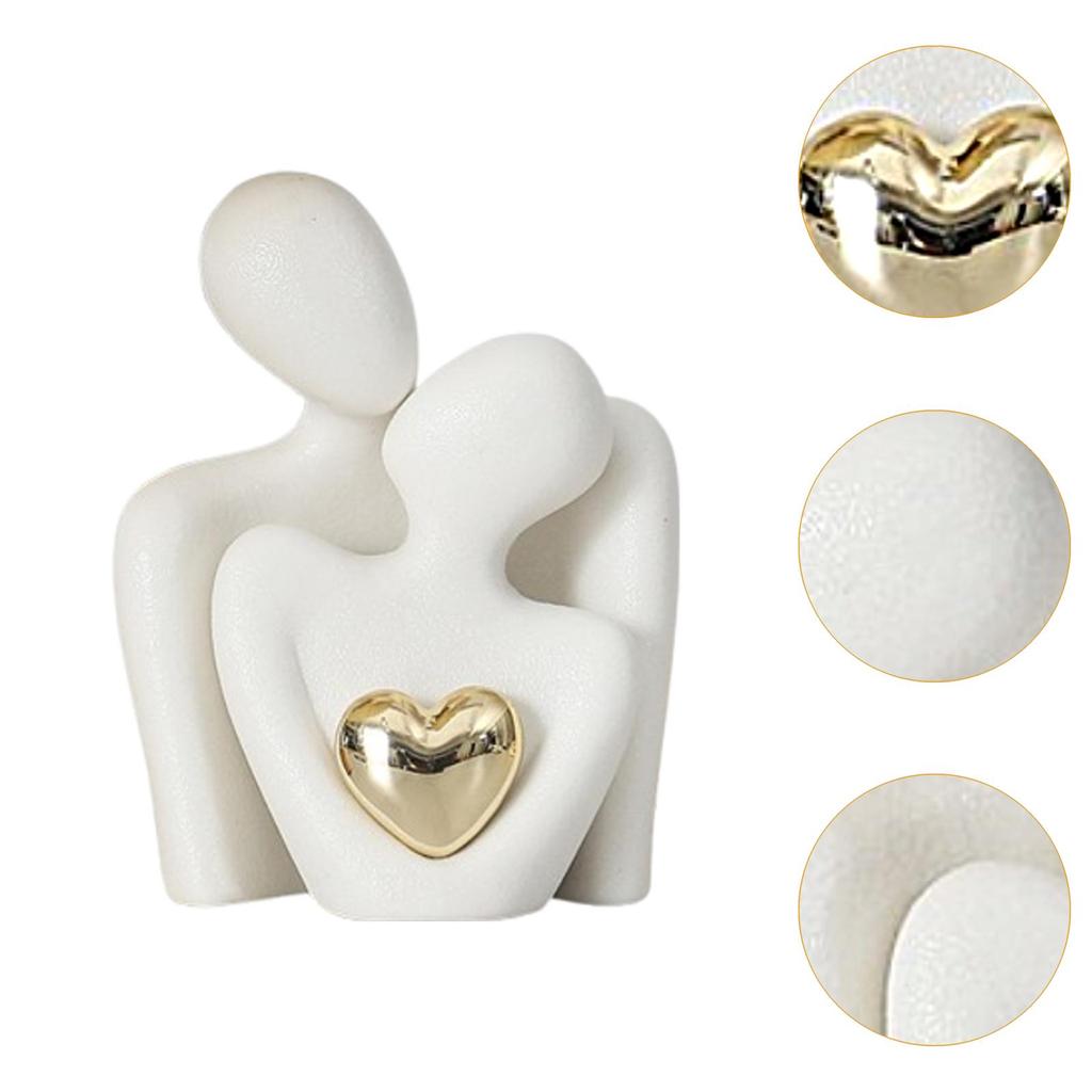 Hugging Couple Figurine Romantic Couple Statue Husband and Wife Abstract Sculpture Modern Decor for Bedroom Birthday Gifts