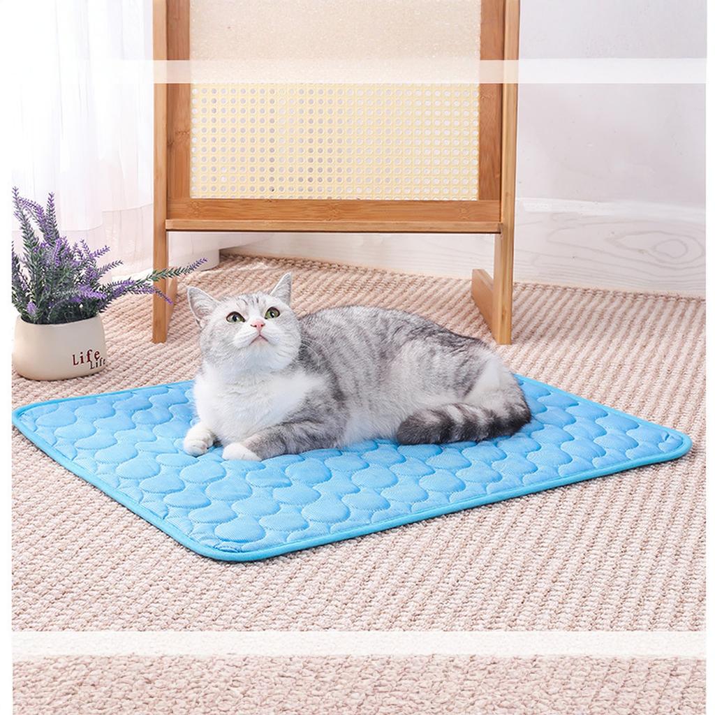 Summer Pet Mat Ice Silk Pad for Dogs Cats Breathable Sleeping Bed