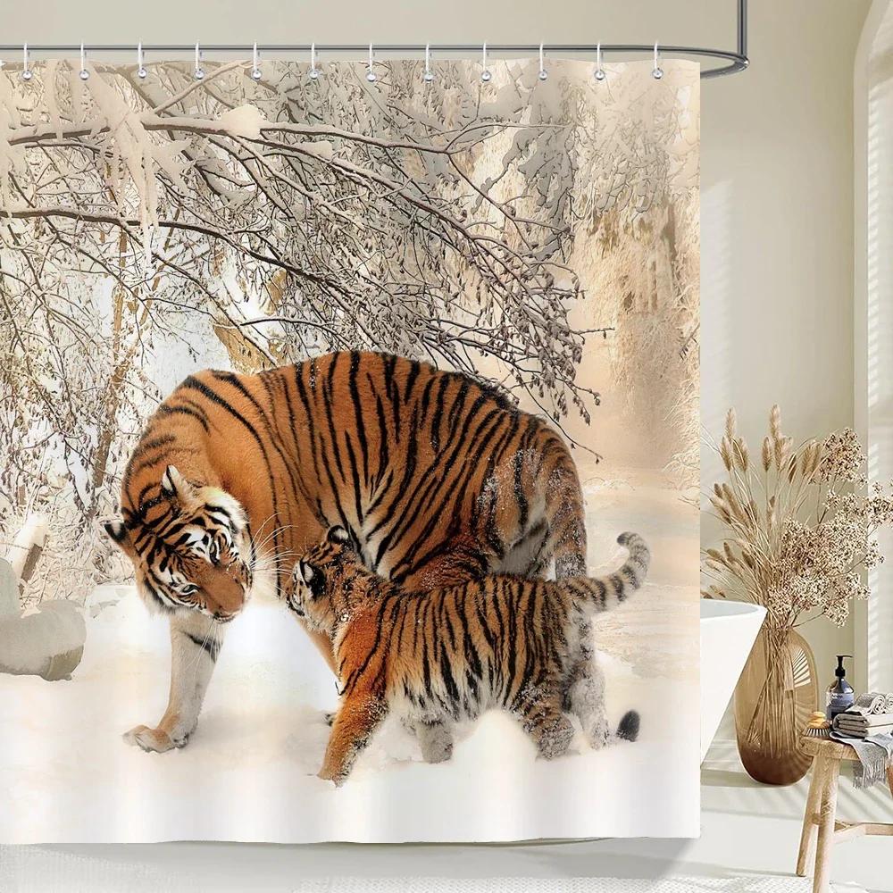 Lustiger Duschvorhang 3D Badvorhänge Affe Orang-Utan Tierdruck Wasserdichtes Polyester für Badezimmerdeko groß 180x200cm