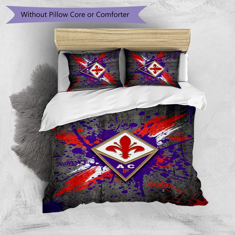 Fiorentina FC Printed 3PCS Bedding Set Breathable Duvet Cover with Pillowcases Decorative Bed Linen for Bedroom Home