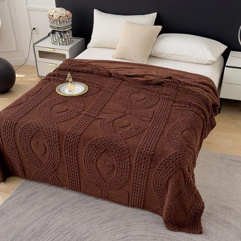 Double-Sided Velvet Cloud Mink Flannel Jacquard Blanket - Multifunctional Throw Gift.