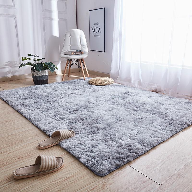 Solid Color Silk Wool Carpet Variegated Tie-Dye Gradual Change Floor Mat Room Coffee Table Mat Internet Celebrity Hair Covered Balcony Bay Window Mat