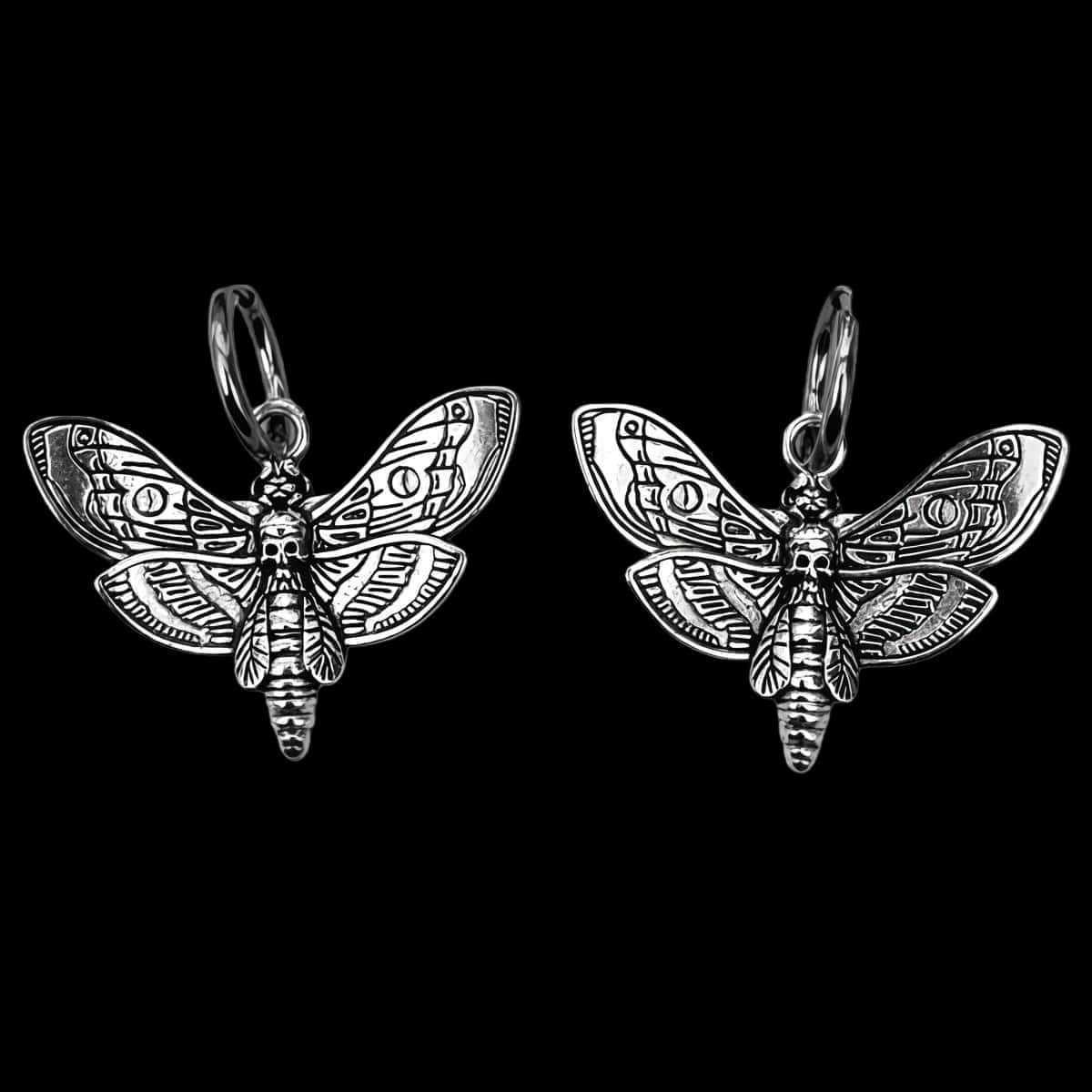 European  American Retro Skull Moth Butterfly Punk Hip Hop Earrings