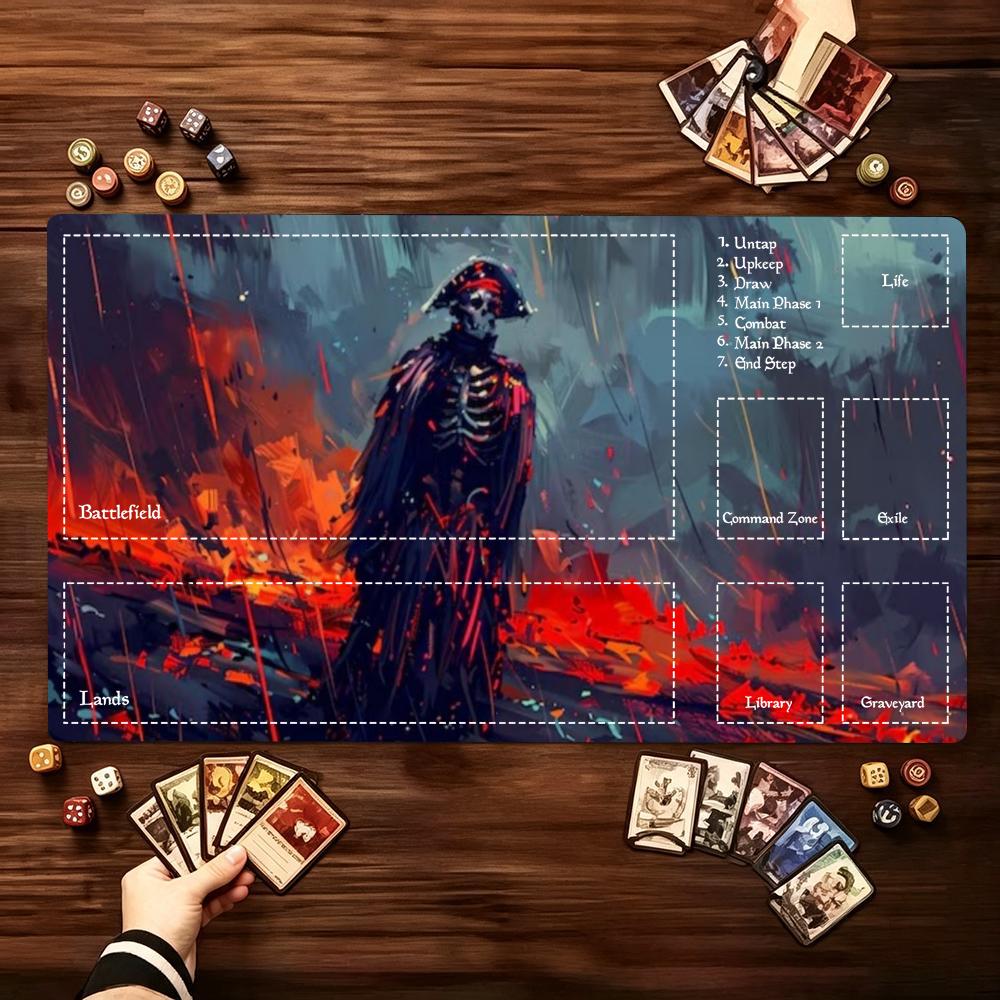 Dark Red Skeleton Horseman Fantasy Large Mouse Pad Non Slip Rubber Desk Mat For Gaming Keyboard Mouse Office Desktop Setup