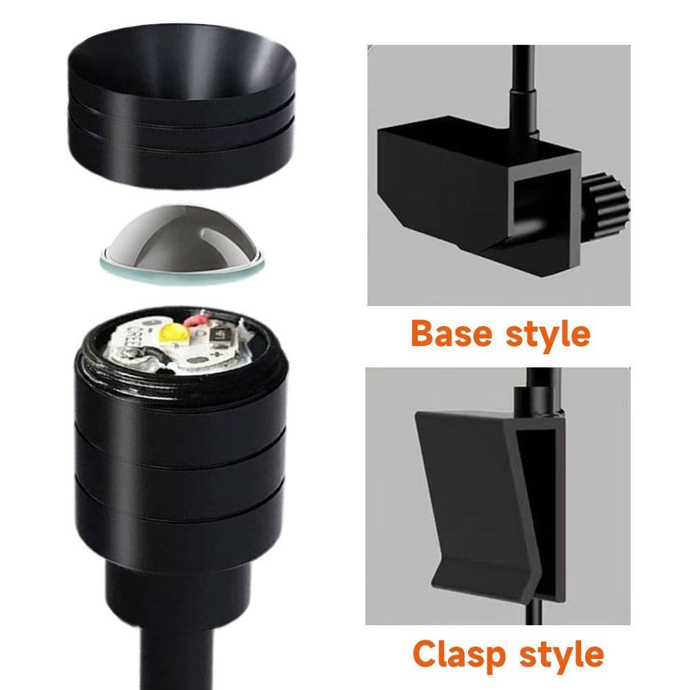 USB Adjustable Focus Aquarium Spot Light Aquascape Clip Lamp for Nano Fish Tank 360° Rotatable Clip Light for Betta/Small Aquariums Accessories