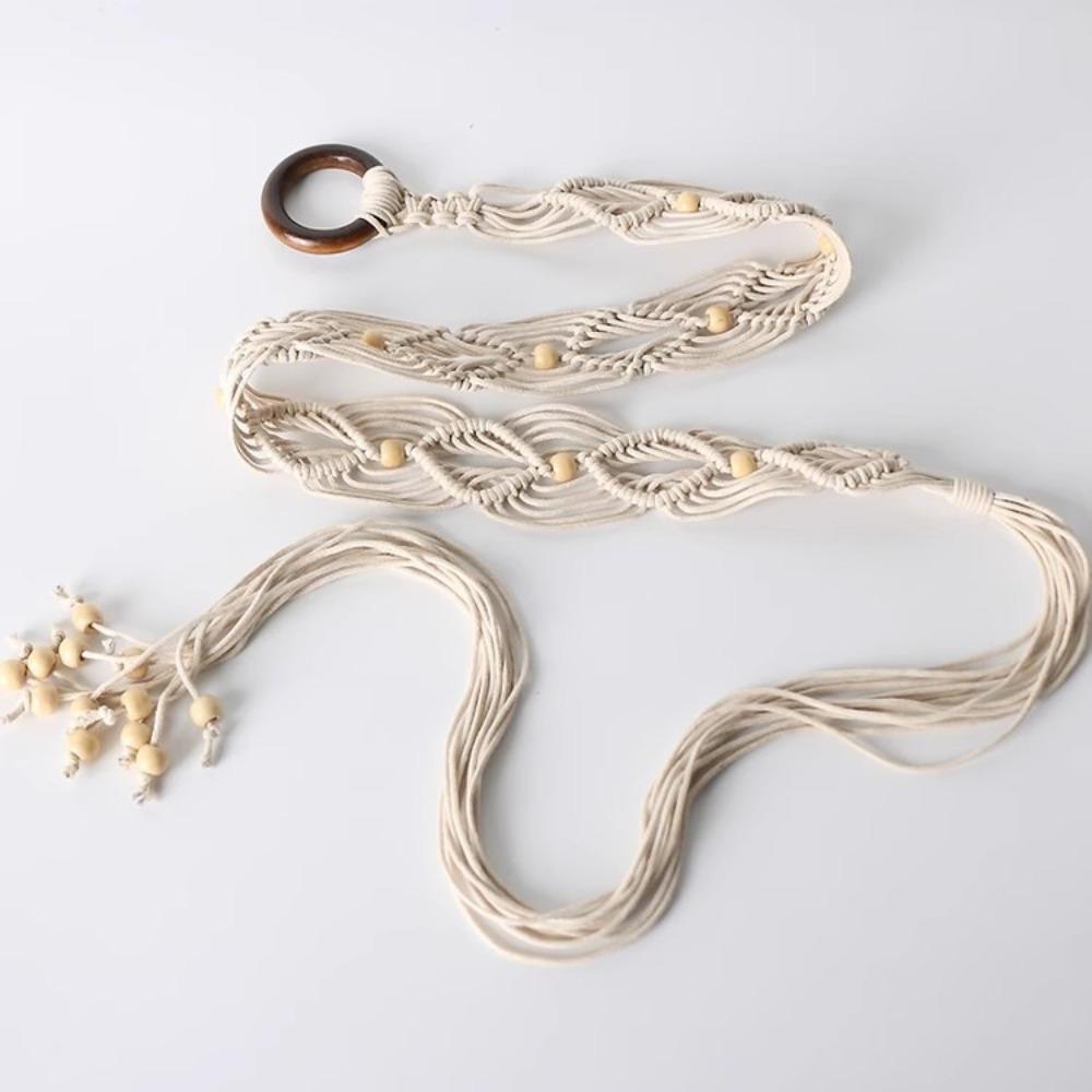 Wax Rope Female Waist Rope Woven Knot Ethnic Style Waist Chain Fashion Waist Belt  for Women