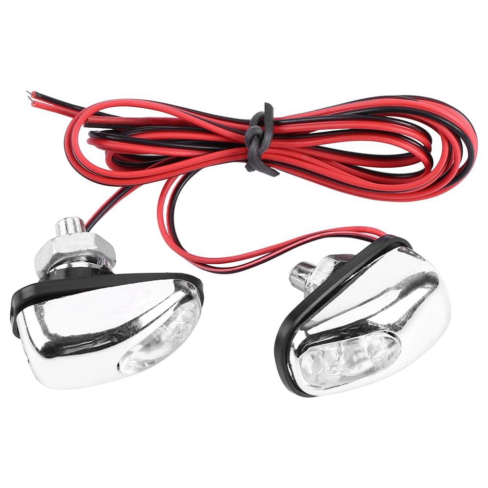 Pair of Car LED Light Wiper Hood Water Spray Nozzle Washer Lamp 12V
