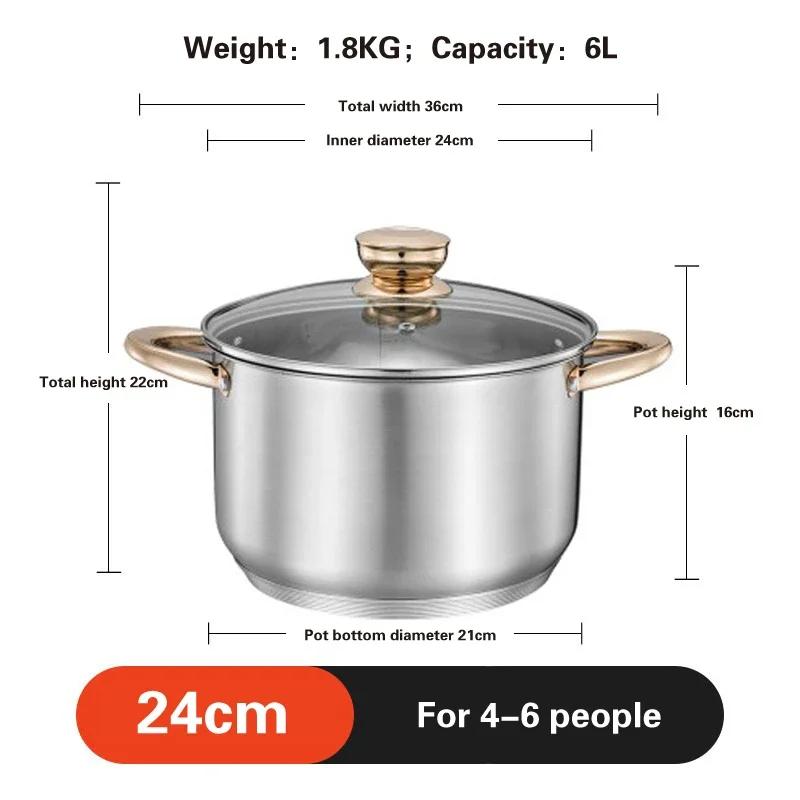 Deutscher Handwerkskunst 304 Edelstahl Suppentopf Suppenset Topf mit Dampfeinsatz Verdickter Dämpf- und Schmortopf Töpfe und Pfannen Hotpot