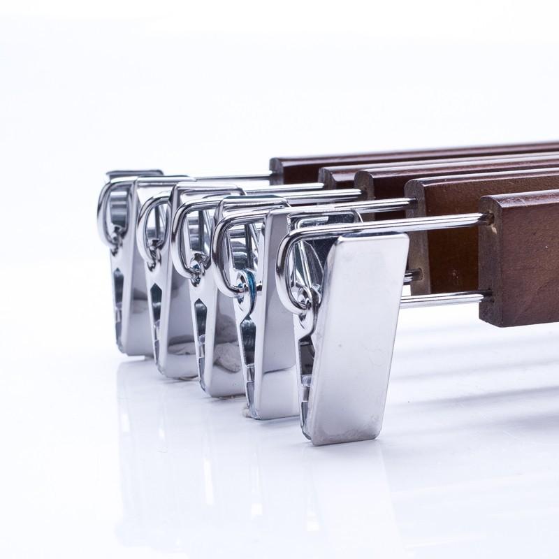5pcs Solid Wood Pants Rack Clip Wooden Clothing Store Household Pants Hanging Wooden Pants Hanging Hanger Non-Marking Skirt Clip Hanger With Clip