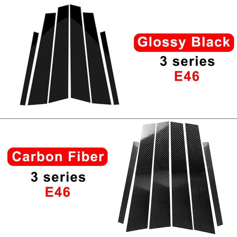 Carbon Fiber Car Window B-Pillar Trim Sticker For BMW F30 E46 E90 G20 318i 325i 320i 328i Door Pillars Wrap Film