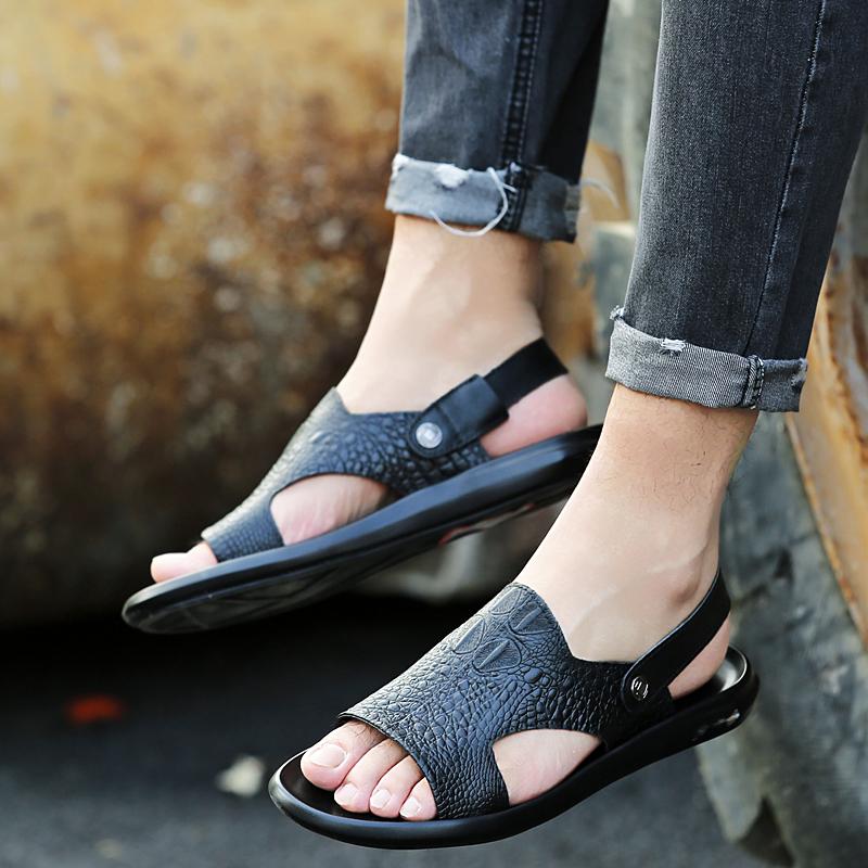 Summer Men Alligator pattern Sandals Fashion Outdoor Casual Shoes Men's Beach Sandals Breathable Waterproof Footwear Men Shoes