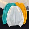 Men's Trendy Solid Color Round Neck Pullover Sweatshirt for Autumn/Winter