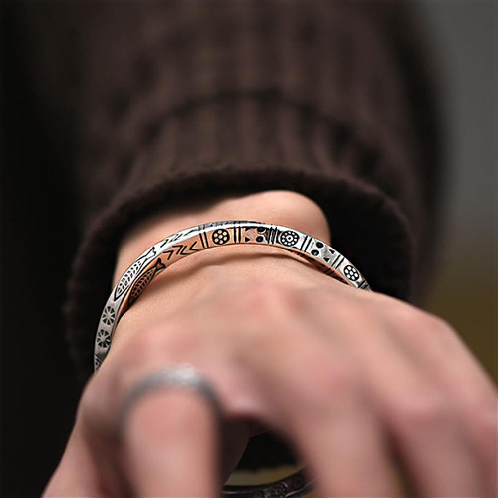 Ретро Серебряный Открытый Браслет Бохо Петля Мебиуса Украшения Для Мужчин Женщин Модные Тотемные Аксессуары