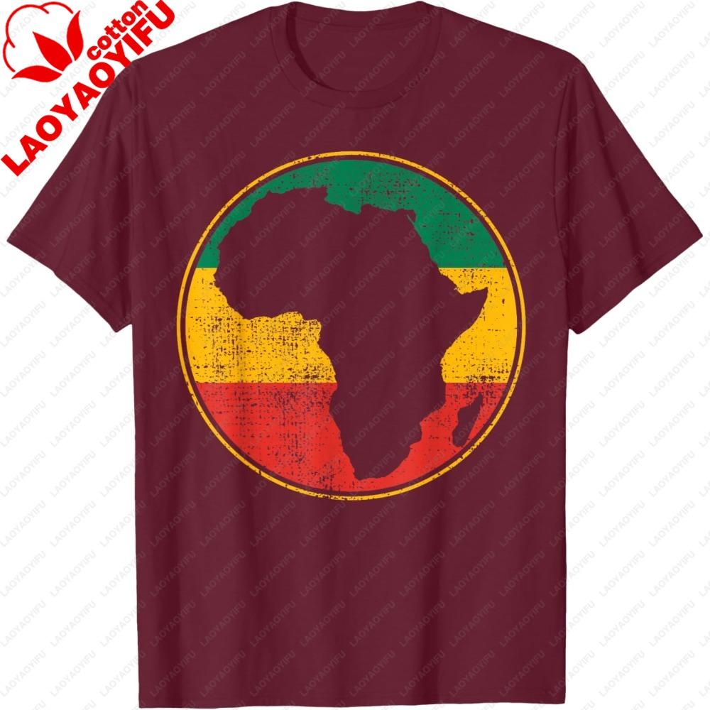 Africa Shirt Retro Map Tanzania Namibia Kenya TShirt Africa Map PanAfrican Flag Print Women Tee Casual Cultural Pride Tops