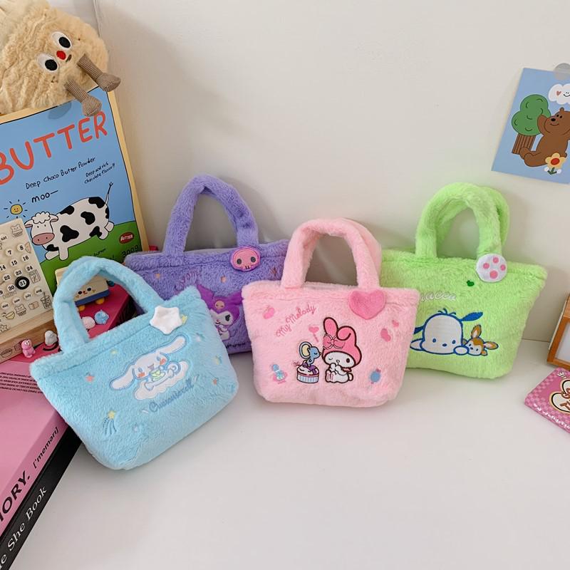 Sanrio Cartoon Plush Handbag Lunch Bag for Kids and Students