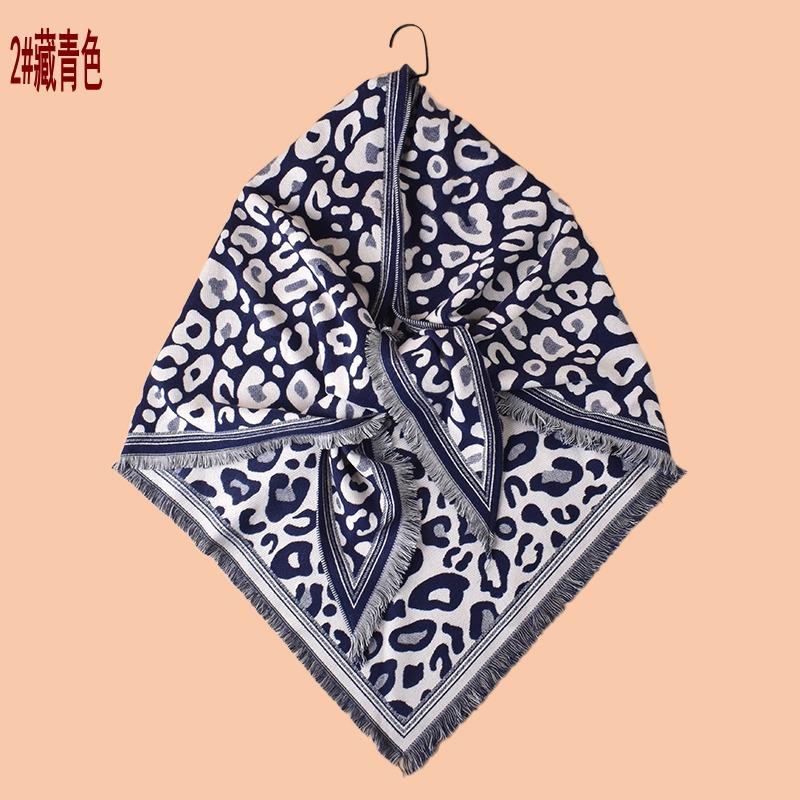 Autumn and winter new classic leopard print tassel imitation cashmere triangle scarf warm scarf shawl fashion spot wholesale